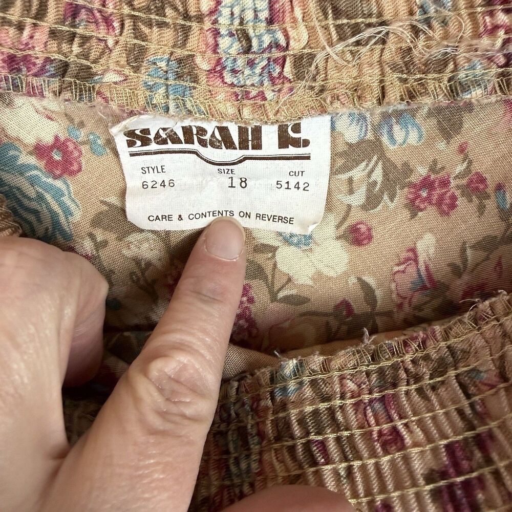 Vtg Sarah K Skirt 18 Floral Midi Boho Hippie Cottage 70s Grandmacore Romantic - Picture 2 of 6